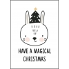 Ansichtkaart kerst hoofdje magical christmas